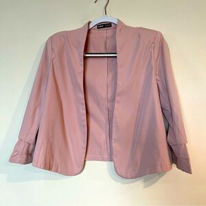 SHEIN Layer Detail Sleeve Open Front Blazer Size M